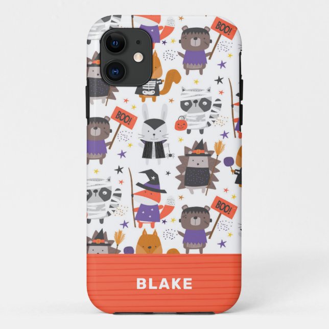 Cute Halloween Animals Personalized Case-Mate iPhone Case (Back)
