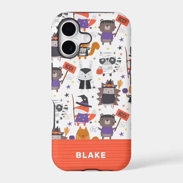 Cute Halloween Animals Personalized Iphone Case (Back)