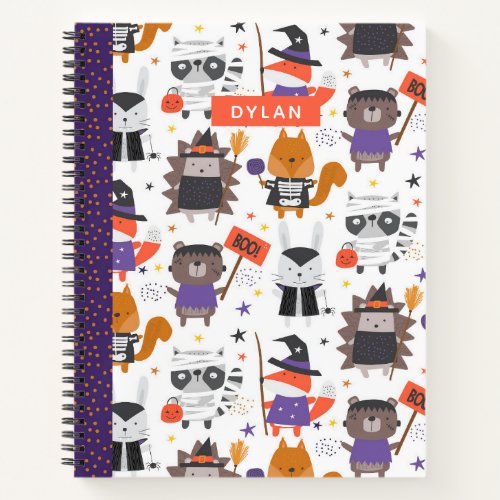 Cute Halloween Animals Personalized Sketchbook Notebook