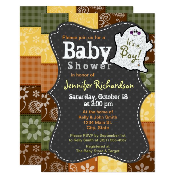 Cute Halloween, Autumn, Baby Shower Invitation