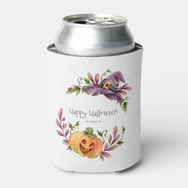 Cute Halloween Autumn Foliage Can Cooler (Can Front)