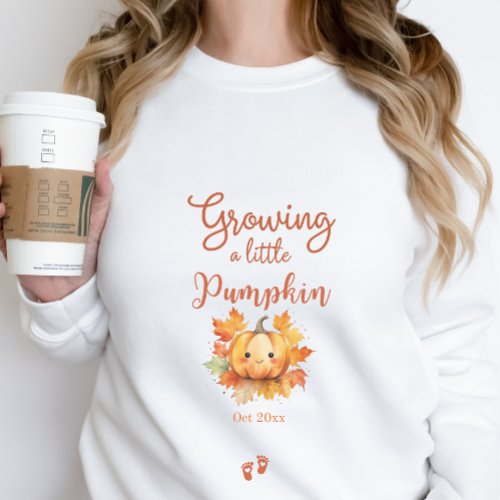 Cute Halloween Baby Announcement Pregnancy Pumpkin Sweatshirt