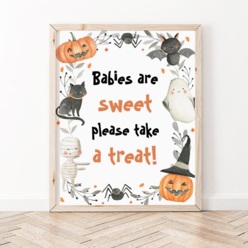 Cute Halloween Baby Shower Babies are Sweet Sign