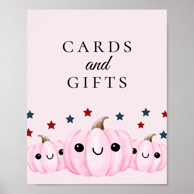 Cute Halloween Baby Shower Cards & Gift Sign (Front)