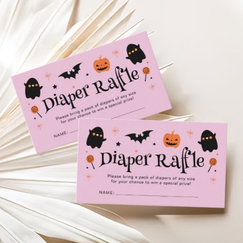 Cute Halloween Baby Shower Diaper Raffle Enclosure Card