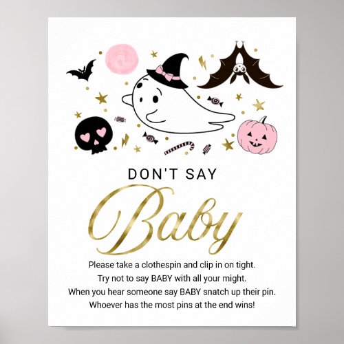 Cute Halloween Baby Shower Dont Say Baby Sign