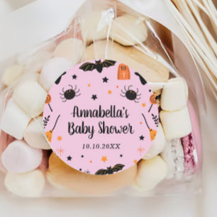 Cute Halloween Baby Shower Favor Classic Round Sticker
