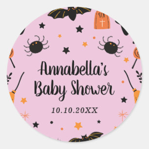 Cute Halloween Baby Shower Favor Classic Round Sticker