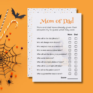 Cute Halloween Baby Shower Guess Who Game Card