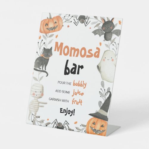 Cute Halloween Baby Shower Momosa Bar Sign