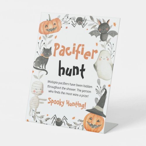 Cute Halloween Baby Shower Pacifier Hunt Sign