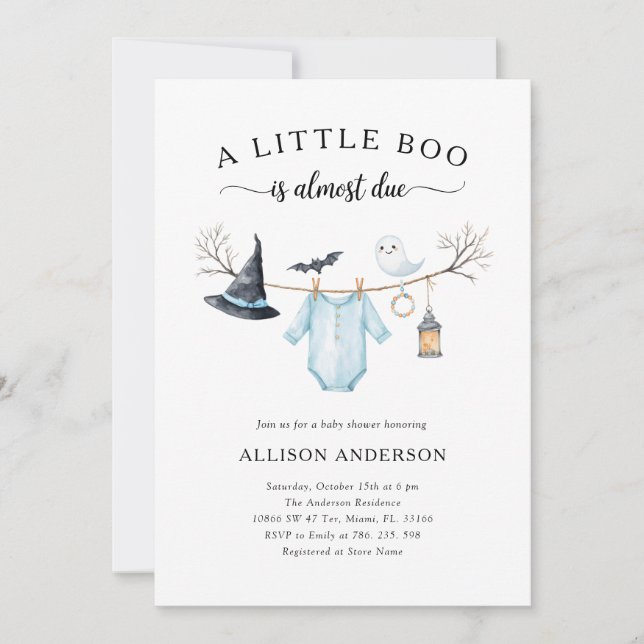 Cute Halloween Baby Shower Witch Invitation (Front)
