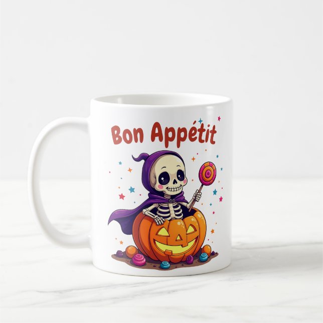 Cute Halloween baby skeleton mug (Left)