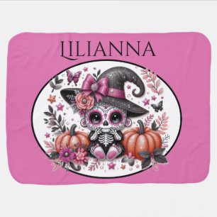 Cute Halloween Baby Sugar Skull Blanket