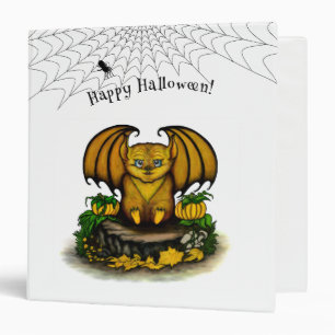 Cute Halloween Bat 3 Ring Binder