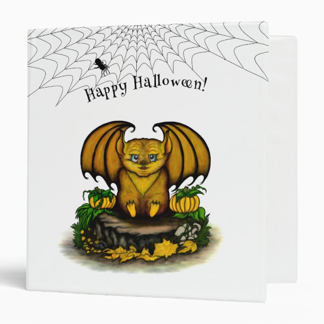 Cute Halloween Bat 3 Ring Binder (Front/Inside)
