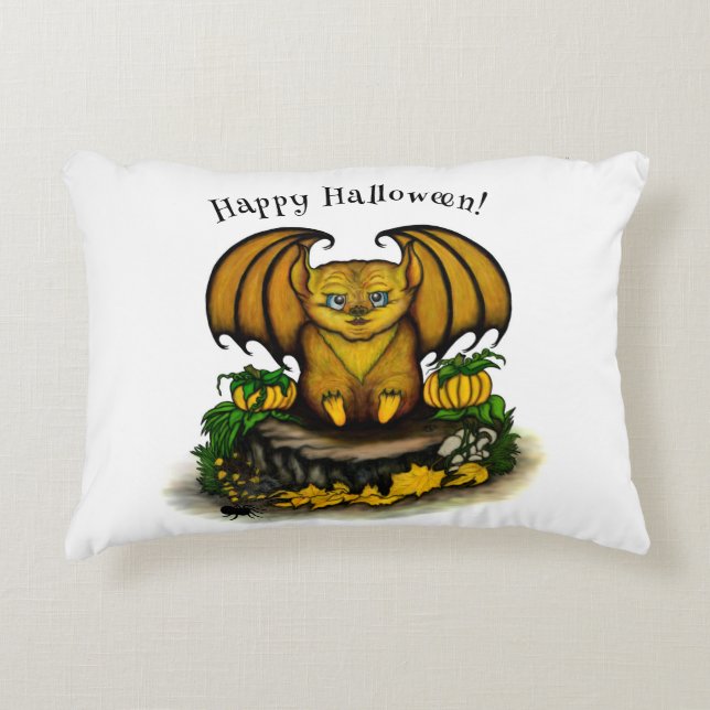  Cute Halloween Bat Accent Pillow (Front)