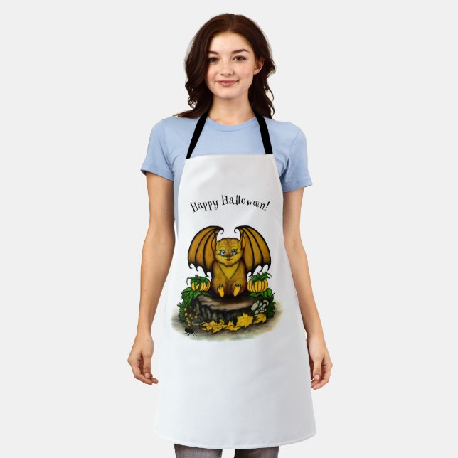  Cute Halloween Bat Apron (Worn)