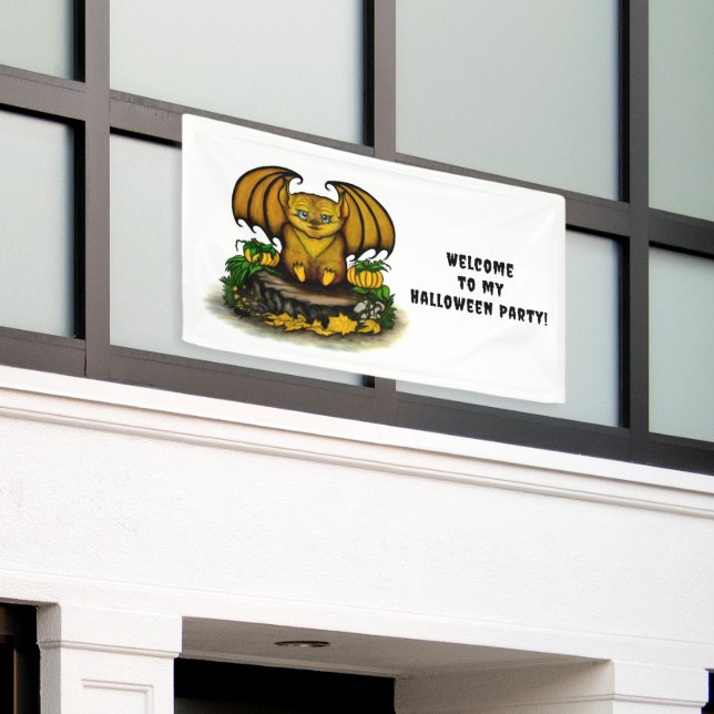  Cute Halloween Bat Banner (Outside Building)