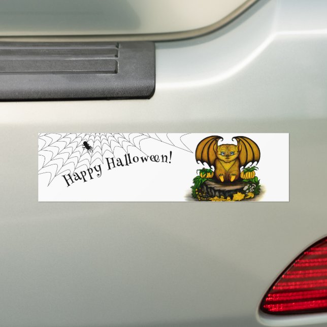 Cute Halloween Bat Bumper Sticker (On Car)