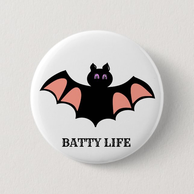 Cute Halloween Bat Button (Front)
