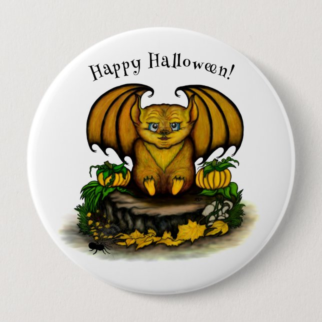  Cute Halloween Bat Button (Front)