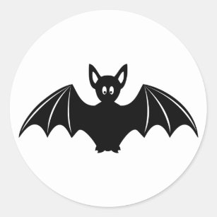 Cute halloween bat cartoon classic round sticker