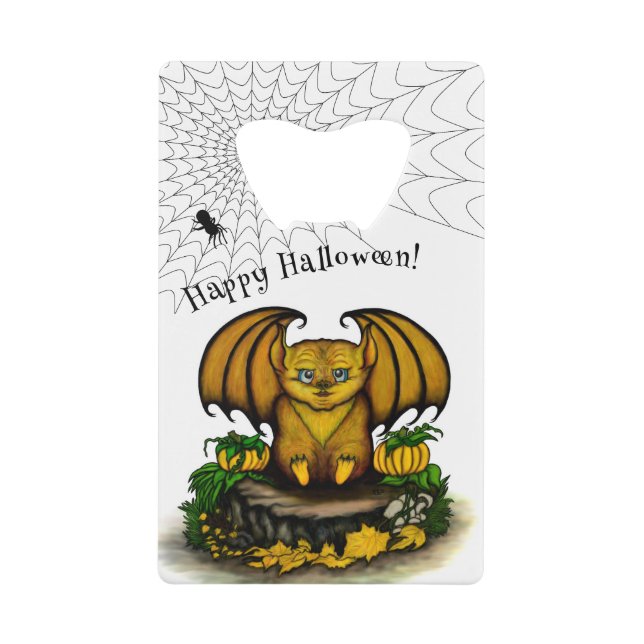 Cute Halloween Bat Credit Card Bottle Opener (Front)