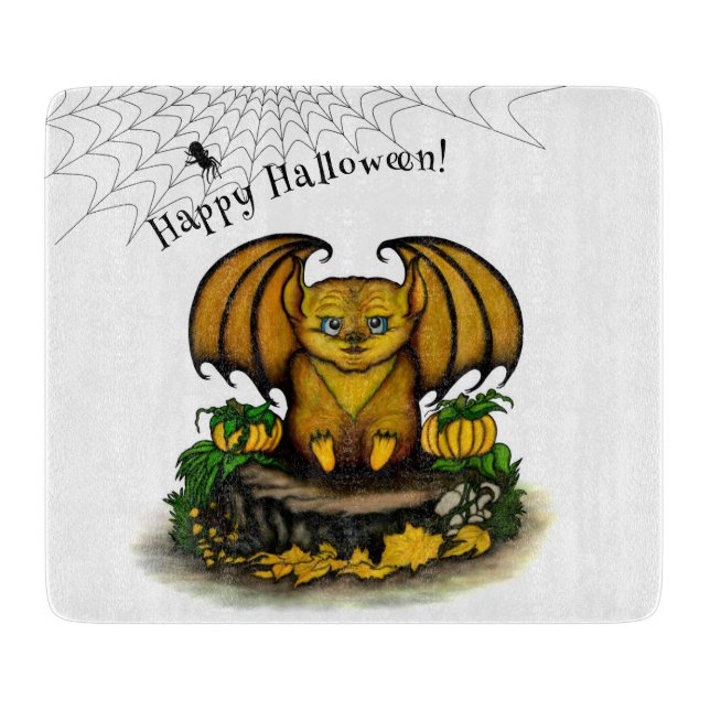 Cute Halloween Bat Cutting Board (Front)