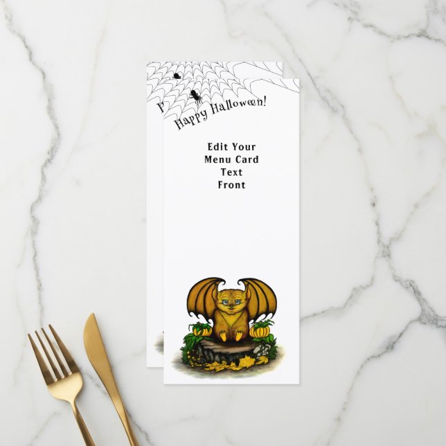 Cute Halloween Bat Menu (Front/Back In Situ)