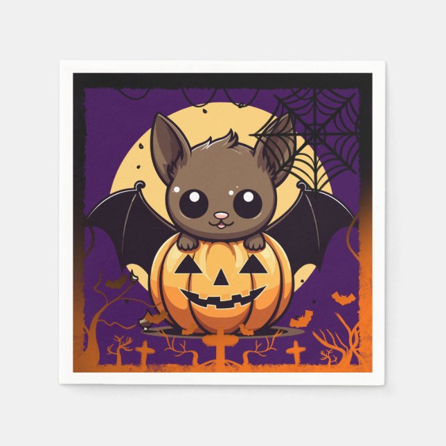Cute Halloween bat Napkin (Front)