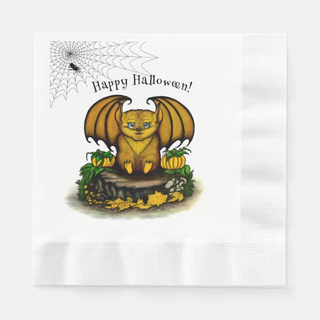  Cute Halloween Bat Napkins (Front)