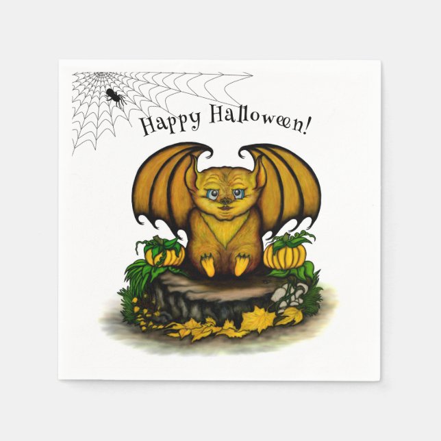  Cute Halloween Bat Napkins (Front)