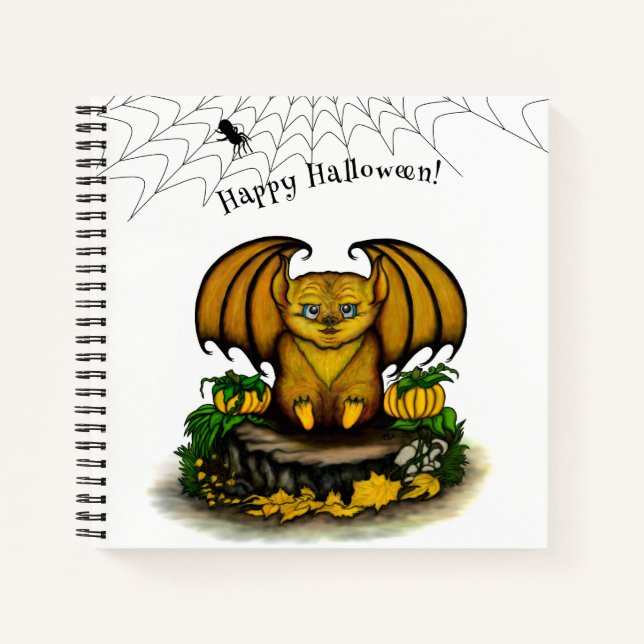 Cute Halloween Bat Notebook (Front)