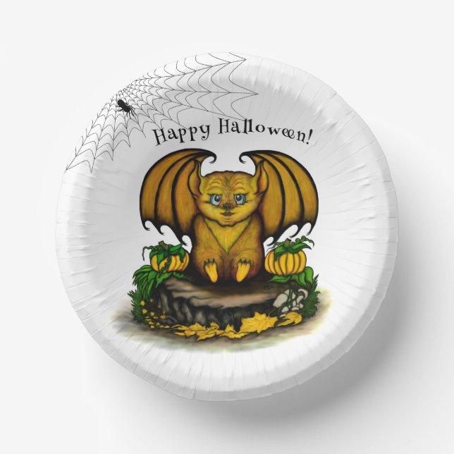  Cute Halloween Bat Paper Bowls (Front)