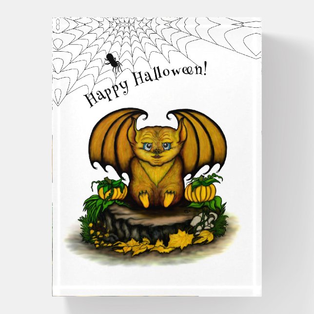 Cute Halloween Bat Paperweight (Vertical)