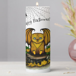 Cute Halloween Bat Pillar Candle