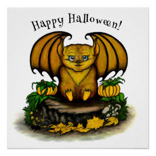 Cute Halloween Bat Poster