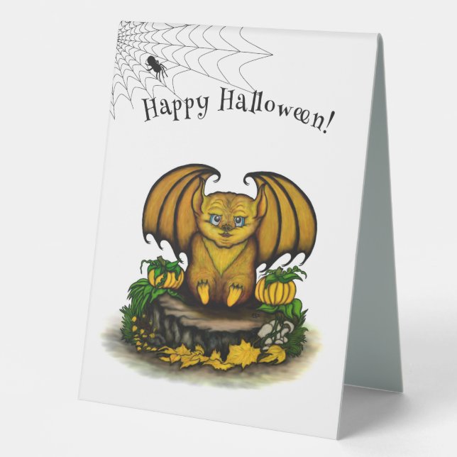  Cute Halloween Bat Table Tent (Front)