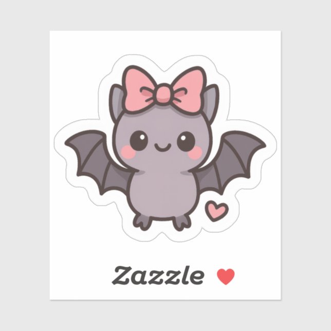 Cute halloween bat with pink bow sticker (Sheet)