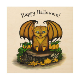  Cute Halloween Bat Wood Wall Art