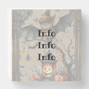 Cute Halloween bat Wooden Box Sign