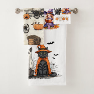 Cute Halloween Bath Towel Spooky Fall Decor Gift