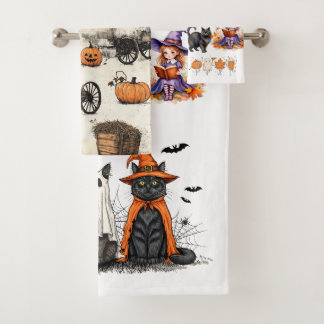 Cute Halloween Bath Towel Spooky Fall Decor Gift