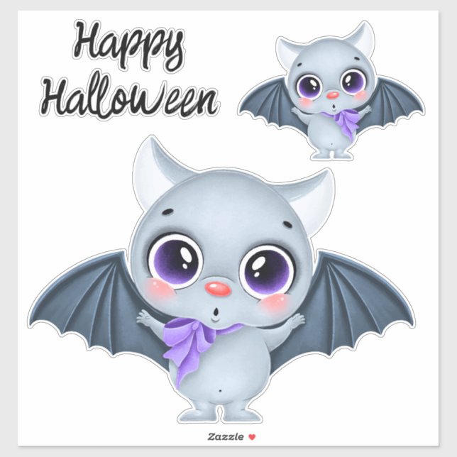 Cute Halloween Bats Sticker (Sheet)