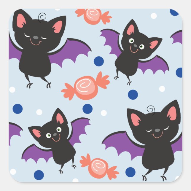 Cute Halloween Bats Stickers (Front)