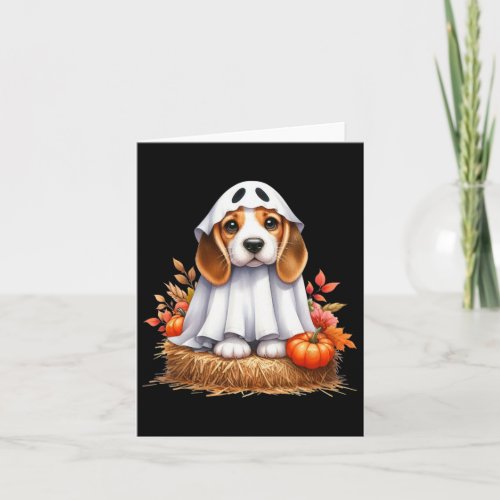 Cute Halloween Beagle Dog As Ghost Dog Owner Dogs  Card