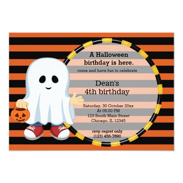 Cute Halloween Birthday Invitation