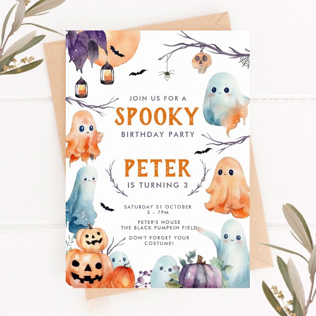 Cute Halloween Birthday Invitation (Creator Uploaded)