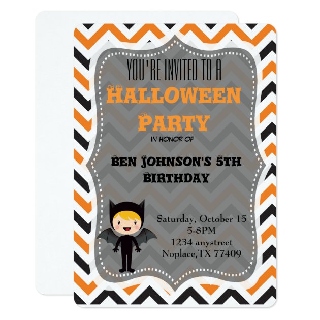 Cute Halloween Birthday Party Invite